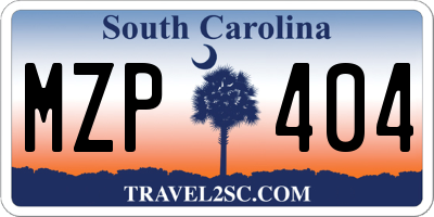 SC license plate MZP404