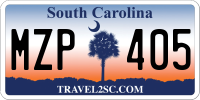 SC license plate MZP405
