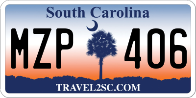 SC license plate MZP406
