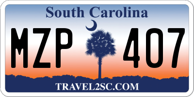SC license plate MZP407