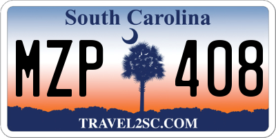SC license plate MZP408