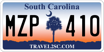 SC license plate MZP410
