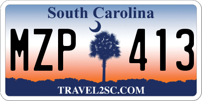 SC license plate MZP413