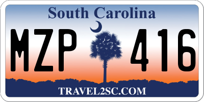 SC license plate MZP416