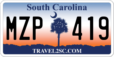 SC license plate MZP419