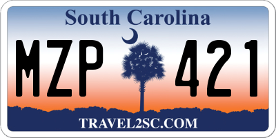 SC license plate MZP421