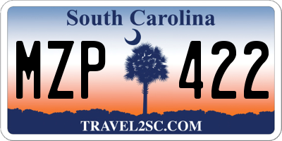 SC license plate MZP422
