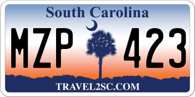 SC license plate MZP423