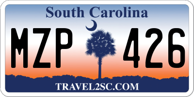SC license plate MZP426
