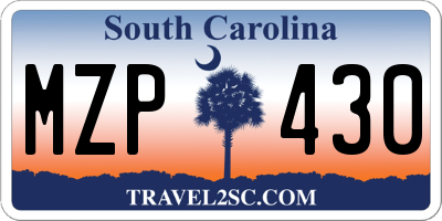 SC license plate MZP430