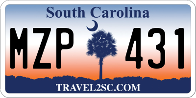 SC license plate MZP431