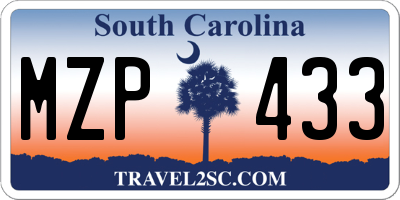 SC license plate MZP433