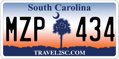 SC license plate MZP434