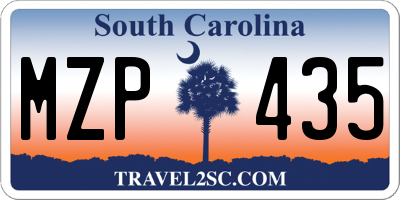 SC license plate MZP435