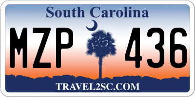 SC license plate MZP436