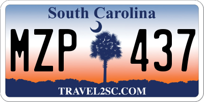 SC license plate MZP437