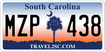 SC license plate MZP438