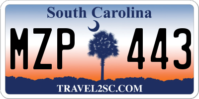 SC license plate MZP443