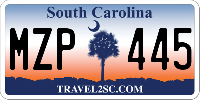 SC license plate MZP445