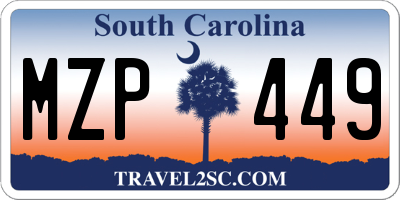 SC license plate MZP449