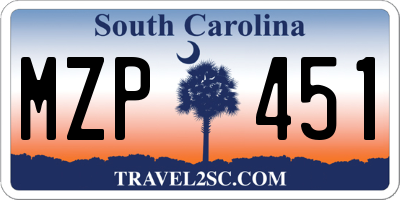 SC license plate MZP451