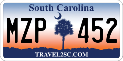 SC license plate MZP452