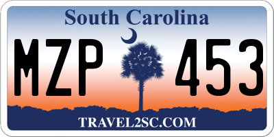 SC license plate MZP453