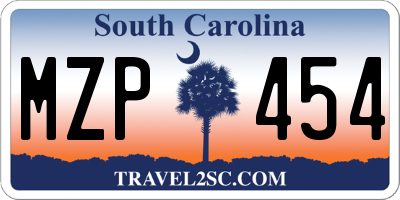 SC license plate MZP454
