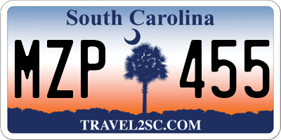 SC license plate MZP455