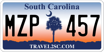 SC license plate MZP457