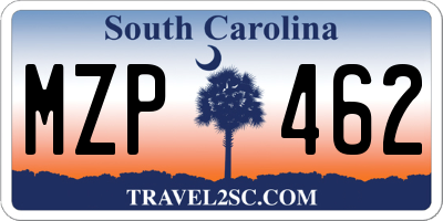 SC license plate MZP462