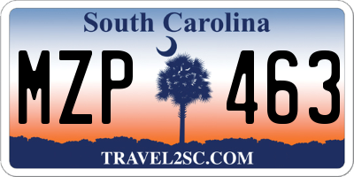 SC license plate MZP463