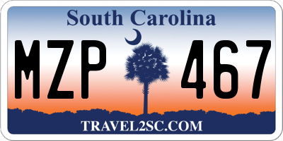 SC license plate MZP467