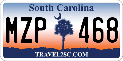 SC license plate MZP468