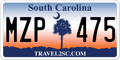 SC license plate MZP475
