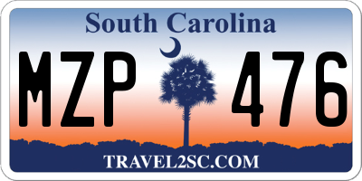 SC license plate MZP476