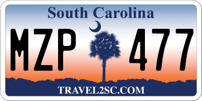 SC license plate MZP477