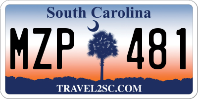 SC license plate MZP481