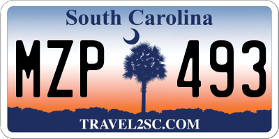SC license plate MZP493