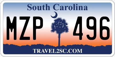 SC license plate MZP496