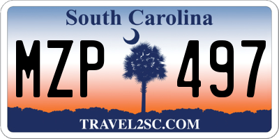 SC license plate MZP497