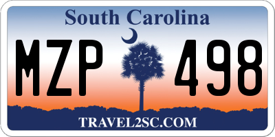 SC license plate MZP498
