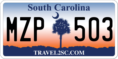 SC license plate MZP503