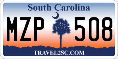 SC license plate MZP508