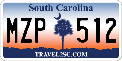 SC license plate MZP512