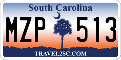 SC license plate MZP513