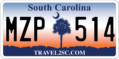 SC license plate MZP514