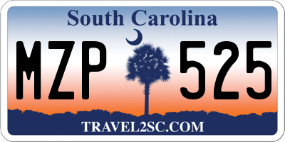 SC license plate MZP525
