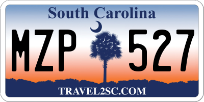 SC license plate MZP527