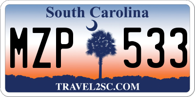 SC license plate MZP533